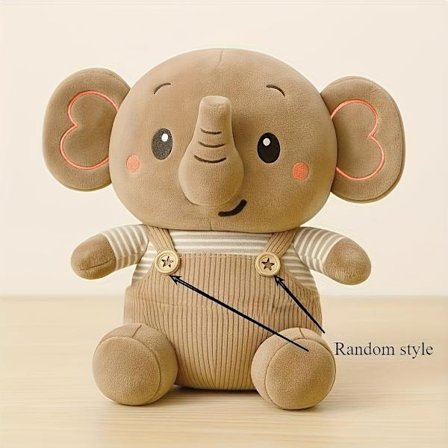 Ny bedårande plysch elefantleksak med snickarbyxor, perfekt som present till speciella dagar, festliga tillfällen, födelsedagar eller till vänner och 