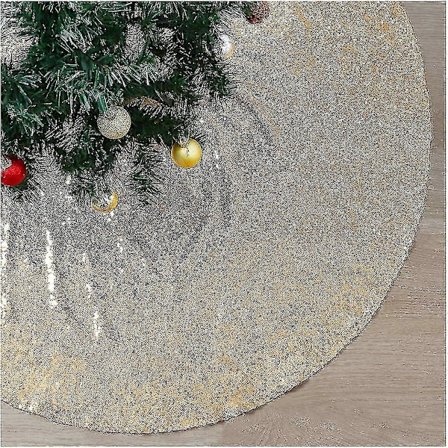 Guld Julgransmatta 122 cm För 120 cm Konstgjord Julgran