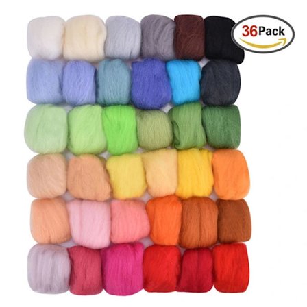 Udsøgt Merinouldfiber Roving, Ultrafin Blød og Fluffy Filtningsfiberuld, Livlige Farver til Nålefiltning Håndspinding, Let at Forme