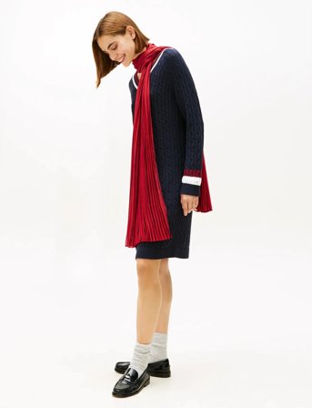 Tommy Hilfiger Chain Silk Large Scarf - Red - ONE SIZE