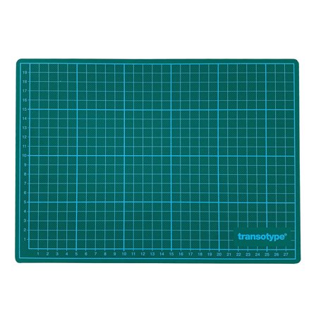 Transotype Tapis de découpe vert/noir A4
