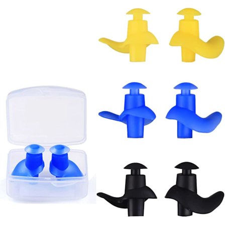 Uinti korvatulpat aikuisille, 3 paria uudelleenkäytettäviä vedenpitäviä sil