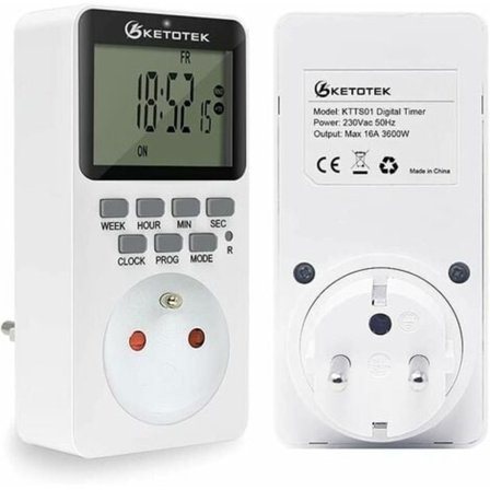 Plug-in digital timer stikkontakt 16A 3600W LCD-skærm 20 grupper til/fra Proable timer 24 timer 7 dage AC220V Energispa