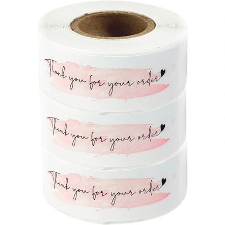 3 rullar 1 " x 3 " klistermärken tack för din beställning, klistermärke,A