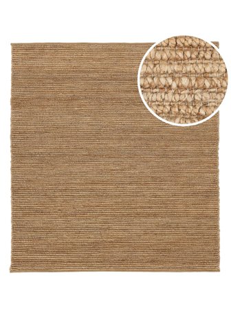 Jute Ribbed Indoor/Outdoor Rug 250X250 Large Beige Square Jute