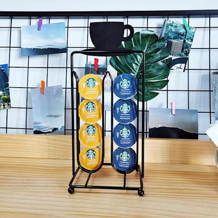 Kapselholder til kaffekapsler med 16 kapsler, opbevaringsstativ til terumskapsler, metaldisplaystativ med stor kapacitet.