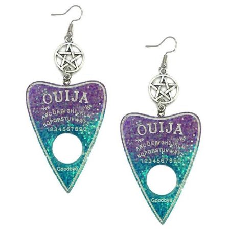 Earrings - Ouija - Pentagram - Acrylic - Purple/Turquoise