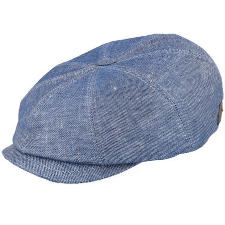 MJM Hats - Blue - flatcap - Cap - Montreal 41 Linen Blue Flat Cap - Hatstore