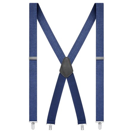 Marineblaue Denim X-Rücken Clip-On Hosenträger für Männer - Hosenträger mit Clips