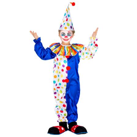 Tectake Clowndräkt För Barn Clownen Jux Blue 128 (7-8y)