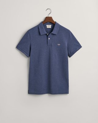 GANT - Klassisk piquéskjorte i slim fit til herre dk jeansblue melange