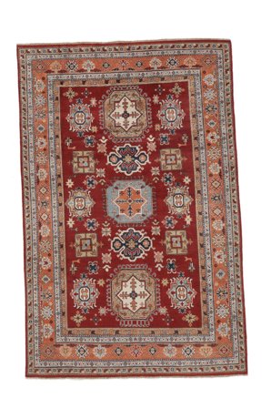 Hand Knotted Kazak Fine Rug 191X296 Brown/Dark Red