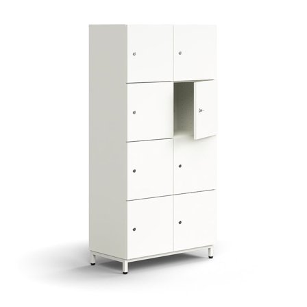 Schließfachschrank QBUS, 1636x800x420 mm, weiß