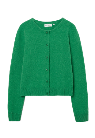 Carin Wester Cardigan i ull DIJON Stickat Grön S