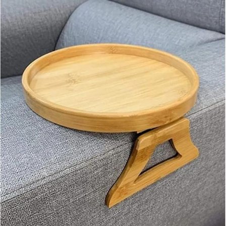 Naturlig Bambu Bord/Soffa Armstöd Clip Bricka