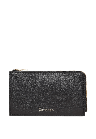 Calvin Klein Foil Logo Top Zip Card Holder Handväskor Dam Svart ONESIZE
