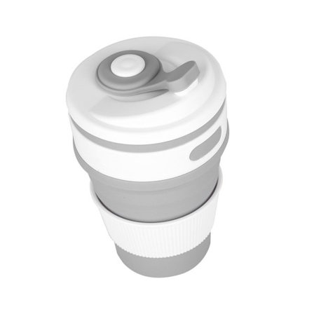 Grå 500ml Sammenleggbar Kaffekopp i Silikon Bærbar Tekopp Vannkrus Innendørs Utendørs