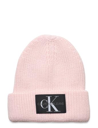Monologo Patch Beanie Accessories Headwear Beanies Rosa Calvin Klein