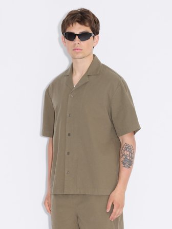 Holzweiler - Pier Ripstop Shirt - Olive Green - Mens - XXL