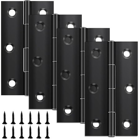 Kassepakke foldehængsel 68mm 38mm, sort rustfrit stålhængsel, pianohængsel, lille hængsel, dørhængsel til døre, vinduer, skabe - WELLNGS