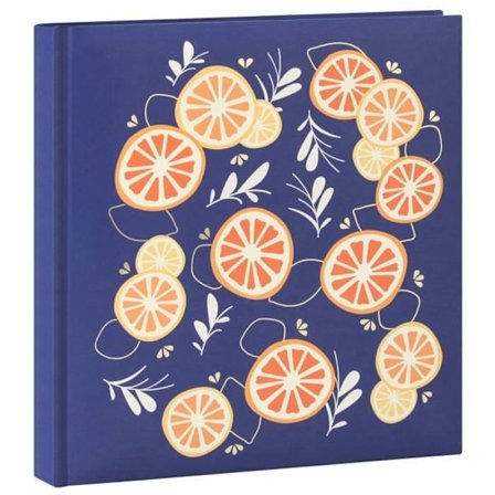 Fotoalbum ERICA med memo AGRUMES - 100 vita sidor - 200 foton 11,5x15cm - Blå omslag 22,4x25,4cm Blå