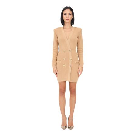 Elisabetta Franchi, Dress Beige, Dames, Maat:M,polyester,strepen