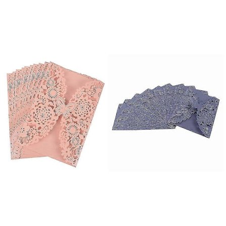 20 stk. Sommerfugle Romantiske Bryllupsfest Invitationer, 10 stk. Pink & 10 stk. Sølv