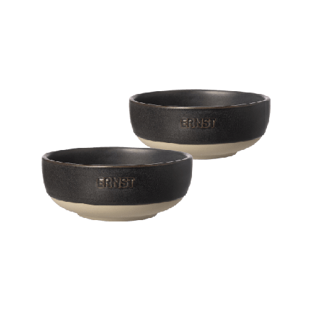 ERNST Skål stengods 2-pack Serveringstillbehör Svart d11 h4,5