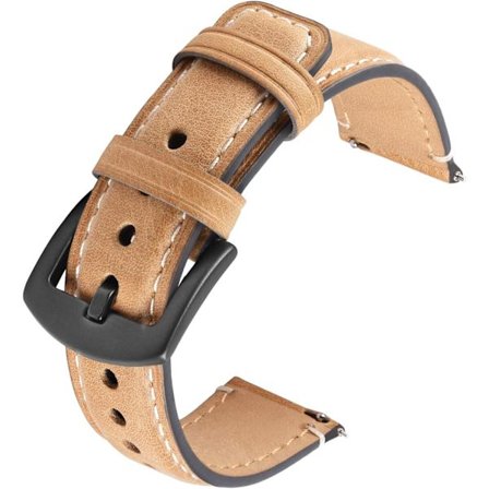 Kompatibel med Huawei, Samsung, Amazfit, 18mm 20mm 22mm Læder