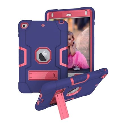 Stötsäkert hybridfodral till iPad Mini (2019) - Mörkblå / Ros