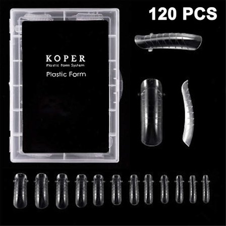 120 st Nail Extension Gel Dual Forms Clear Full Cover Dual Forms Nail Art Kits & Tillbehör
