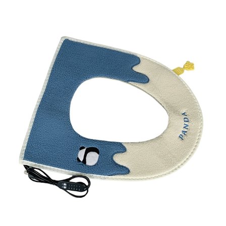 Blå Elektrisk Opvarmet Toiletsæde Betræk med Gittermønster USB-drevet Komfortabel Opvarmet Toiletsæde Betræk Hurtig Opvarmning og Konstant Varme 