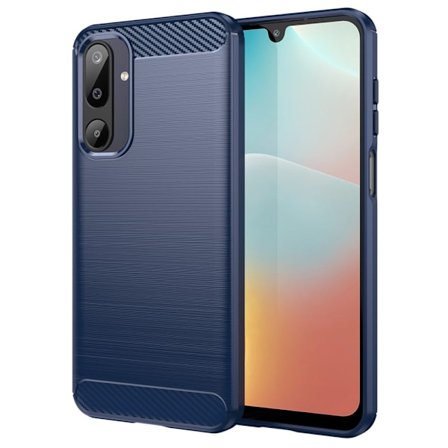 Samsung Galaxy M16 5G Etui Beskyttende telefon cover Carbon Fiber Texture Brushed - Blå
