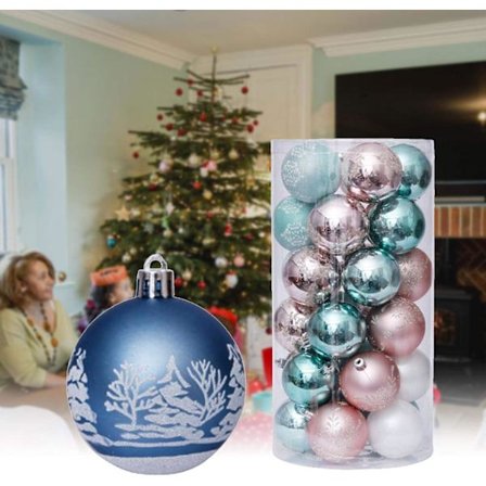 Julekuler 30 Bøtter Matte Glansfulle Julekuler Plast Juletrær Anheng Julepynt