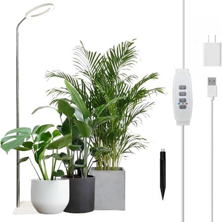 LED plantelys for innendørs plantevekst, fullspektrum skrivebordsvekstlampe med automatisk timer for 3H/9H/12H
