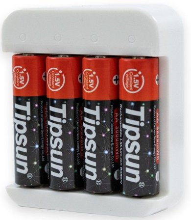 Tipsun 1.5V AA Uppladdningsbara Lithium-ion Vit - Batterier, Laddare & Solceller