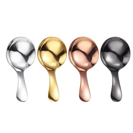 4-pak - små skeer - skeer med kort skaft - velegnet til gryder - til salt, sukker, krydderier, kaffe, te, desserter