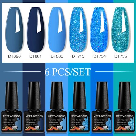 6st Nagellack Gel Set DIY Nagelkonst Semi Permanent UV LED Gel Kit För Naglar Dekoration Manikyr Blötläggning Målning Vernis Design