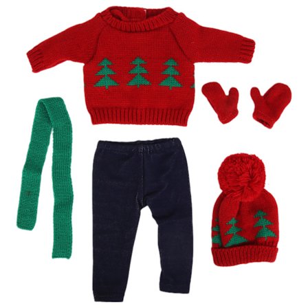 Baby Docka Kläder Jul Tröja Byxor Hattar Docka Tillbehör för 18 tum Docka Q18-783