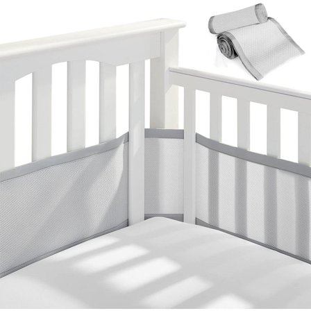 ING Sengehest 2 Stykker Åndbar Mesh Sengebeskytter Sengekofanger Sengegitter Justerbar Sengeomkransning Faldsikring Sammenklappelig til Alle 