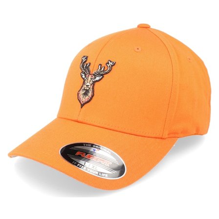 Hunter - Oranje flexfit Cap - Deer Logo Patch Orange Flexfit @ Hatstore