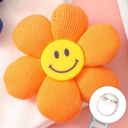 1 st Mode färgglada leende ansikte Solrosbroscher märken P