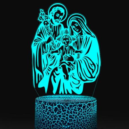 WJ 3D Neitsyt Marian Yövalo Led-Lamppu Illuusio 7 Väriä Vaihtuva Kosketuskytkin Pöytä Työpöydän Koristelamput Syntymäpäivälahja Akryylipohja USB-
