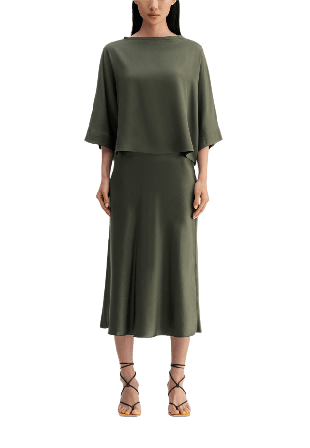 Ahlvar Gallery Thea silk tee T-shirts & toppar Dam Grön M