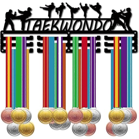 Taekwondo-mitalinripustin, mitaliteline, urheilumetallinen ripustus, urheilijan palkinnot, rautainen seinäkiinnike, koriste yli 60+ mitalille 