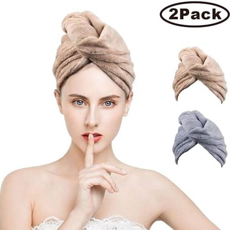 Turbaani pyyhe, hiusten kuivauspyyhe napilla, mikrokuitu hiusturbaani, nopea