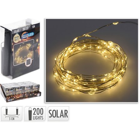 LED-slinga Vajertråd Solceller 10 meter 200 lampor