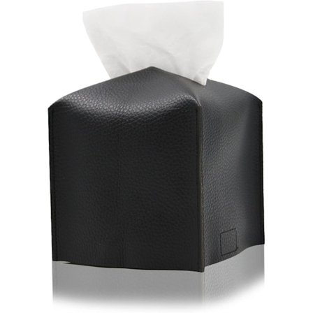 Læder Square Vævsæske Holder Square Cube Sort