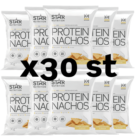 Slik & Snacks Star Nutrition 30 x Protein Nachos, 30g - Bodyman.dk