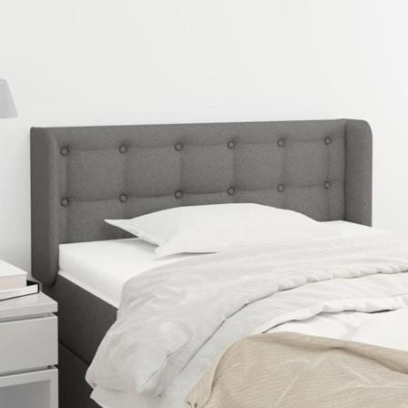 Vidaxl Huvudgavel Med Kanter Mörkgrå 83x16x78/88 Cm Tyg Grå